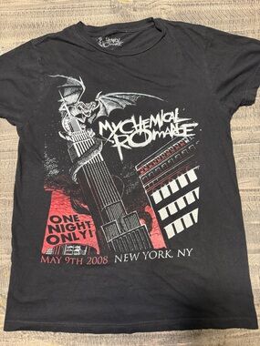 Y2K My Chemical Romance 2008 One Night Only NY black band tee
